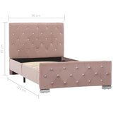  Okvir za krevet ružičasti baršunasti 90 x 200 cm | shoptok.hr