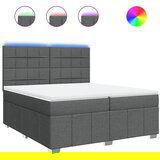 Maison Chic Box spring postelja - Vzmetna postelja z vzmetnico temno siva 200x200 cm blago SL4918, (21905660) | Shoptok.si