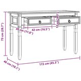  Stranska miza Corona Bela 115 x 46 x 73 cm Masivno borovo les, (5000201768) | Shoptok.si