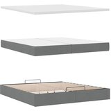  Otomanski okvir kreveta s madracima tamnosivi 200x200cm tkanine | shoptok.hr