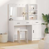 vidaXL set 2 bela les srednja toaletna miza za ličenje pravokotna | Shoptok.si