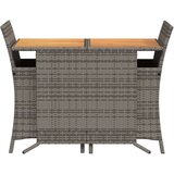  3-dijelni bistro set od poliratana s jastucima sivi | shoptok.hr