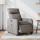  Električni masažni naslonjač od tkanine smeđesivi | shoptok.hr
