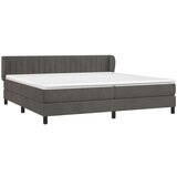 Box spring postelja z vzmetnico temno siva 200x200 cm žamet, (20725181) | Shoptok.si