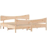  The Living Store Posteljni okvir brez vzmetnice 200x200 cm trdna borovina - Posteljni Okvir, (21446447) | Shoptok.si