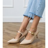 D/CEO Beige classic pumps with decorative buckle Helli | Shoptok.si