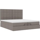  Otomanski okvir kreveta s madracima smeđesivi 200x200cm tkanine | shoptok.hr