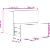  Nočna omarica 2 pcs Rjava 39 x 34 x 33 cm Trdna borovina, (5000161313) | Shoptok.si