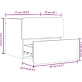  Noćni ormarić 2 pcs Smeđa 39 x 34 x 33 cm Masivna borovina | shoptok.hr
