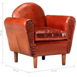  Zaobljena fotelja od prave kože 77 x 65 x 79 cm smeđa | shoptok.hr