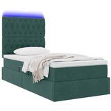  LED krevet za pohranu s madracem Tamnozelena 90 x 190 cm Baršun | shoptok.hr