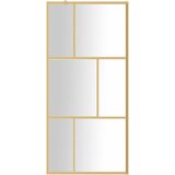  Stijenka za walk-in tuš s prozirnim staklom ESG zlatna 80x195cm | shoptok.hr
