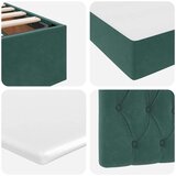 vidaXL Postelja s shranjevanjem Temno zelena 200 x 200 cm Žamet, (5000099466) | Shoptok.si
