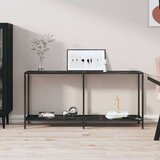  Konzolni stol crni 160 x 35 x 75 5 cm od kaljenog stakla Cijene