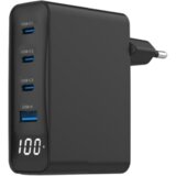  USB punjač 3xType-C + USB-A , 4-port 100W GaN USB fast charger, LCD, black, GEMBIRD, TA-UC-PDQC100LCD-01-BK Cijene