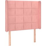 The Living Store vzglavje z ušesi roza 93x16x118/128 cm žamet - vzglavje, (21418707) | Shoptok.si
