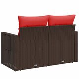  Vrtna sofa s jastucima za 2 osobe, smeđa, poliratan | shoptok.hr