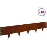  Ograda oko Travnjaka 10 pcs 100 x 20 cm Čelik Rđa | shoptok.hr