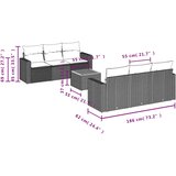  7-dijelni set vrtnih sofa od poliratana s jastucima crni | shoptok.hr