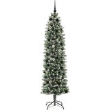 vidaXL Umjetno vitko božićno drvce s stalakom Zelena i bijela 210 cm | shoptok.hr