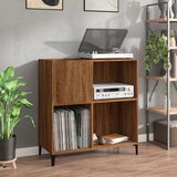 The Living Store omarica za gramofonske plošče rjavi hrast 84,5x38x89cm inž. les - omarica za gramofonske plošče, (21434212) | Shoptok.si