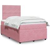 vidaXL Box spring postelja z vzmetnico roza 120x200 cm žamet | Shoptok.si