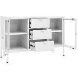 vidaXL komoda bijela 105 x 35 x 70 cm od čelika i kaljenog stakla | shoptok.hr