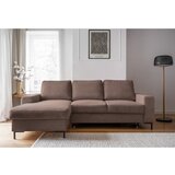 Miuform Rjava raztegljiva kotna sedežna garnitura iz rebrastega žameta (levi kot) Lofty Lilly – | Shoptok.si