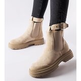 Gemre Beige ankle boots with decorative fastening Abela | Eponuda.ba