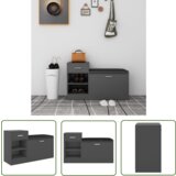 The Living Store Klop za čevlje siva 94,5x31x57 cm inženirski les - Klop Za Čevlje, (21744584) | Shoptok.si