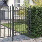 vidaXL Ograjna vrata Siva 200 x 100 cm Jeklo s prašnim premazom | Shoptok.si
