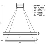  LED prigušiva luster na sajli LED/130W/230V 3000-6500K + daljinski upravljač | Eponuda.com