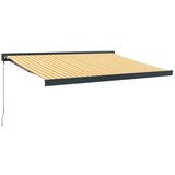 Maison Chic Zložljiva tenda - Senčniki rumena in bela 3,5x2,5 m blago in aluminij, (22038218) | Shoptok.si