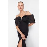 Trendyol Black Stone Printed Woven Long Evening Dress | ePonuda.com