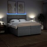  Krevet s oprugama i madracem svjetlosivi 200 x 200cm od tkanine | shoptok.hr