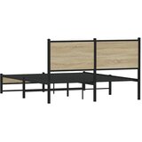  Metalni okvir kreveta bez madraca boja hrasta sonome 150x200 cm Slike