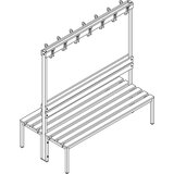 eurokraft basic Garderobna klop iz bukve, dvostranska, z naslonom, VxG 1700 x 850 mm, dolžina 1000 mm | Shoptok.si