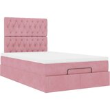 vidaXL Okvir za krevet s madracima ružičasti 120 x 190 cm baršunasti | shoptok.hr