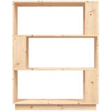 vidaXL knjižna omara/pregrada 80x25x101 cm trdna borovina | Shoptok.si
