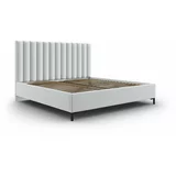 Mazzini Beds Svijetlo sivi tapecirani bračni krevet s prostorom za odlaganje s podnicom 200x200 cm Casey –