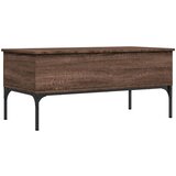 Furnova Klubska mizica rjavi hrast 100x50x45 cm inžen. les in kovina, (21913355) | Shoptok.si
