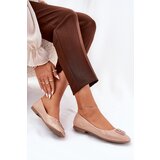 VINCEZA Lacquered Elegant Women's Ballet Flats With Decorative Detail Beige 17377 Cijene