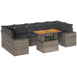  8-dijelni set vrtnih sofa od poliratana s jastucima sivi | shoptok.hr