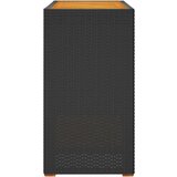 vidaXL Vrtna miza z leseno mizno ploščo črna 100x40x75 cm poli ratan | Shoptok.si