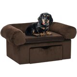 vidaXL Sofa za pse s ladicom smeđa 75 x 50 x 38 cm plišana Cijene