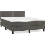  Box spring postelja z vzmetnico temno siva 140x200 cm žamet, (20727169) | Shoptok.si