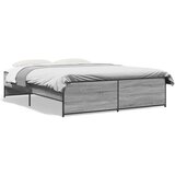 vidaXL Posteljni okvir siva sonoma 150x200 cm inž. les in kovina, (21128208) | Shoptok.si