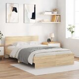 Maison Chic Posteljni okvir - Dvoposteljna postelja - Zakonska postelja z vzglavjem sonoma hrast 120x200 cm-J16391, (21768451) | Shoptok.si