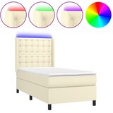  box spring s madracem LED krem 90x190 cm od umjetne kože | shoptok.hr