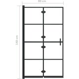  Sklopiva pregrada za tuš ESG 80 x 140 cm crna | shoptok.hr